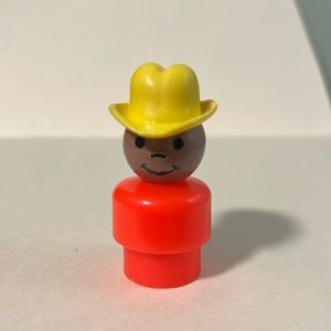 Classic Fisher-Price Little People – Red Man with Yellow Cowboy Hat!